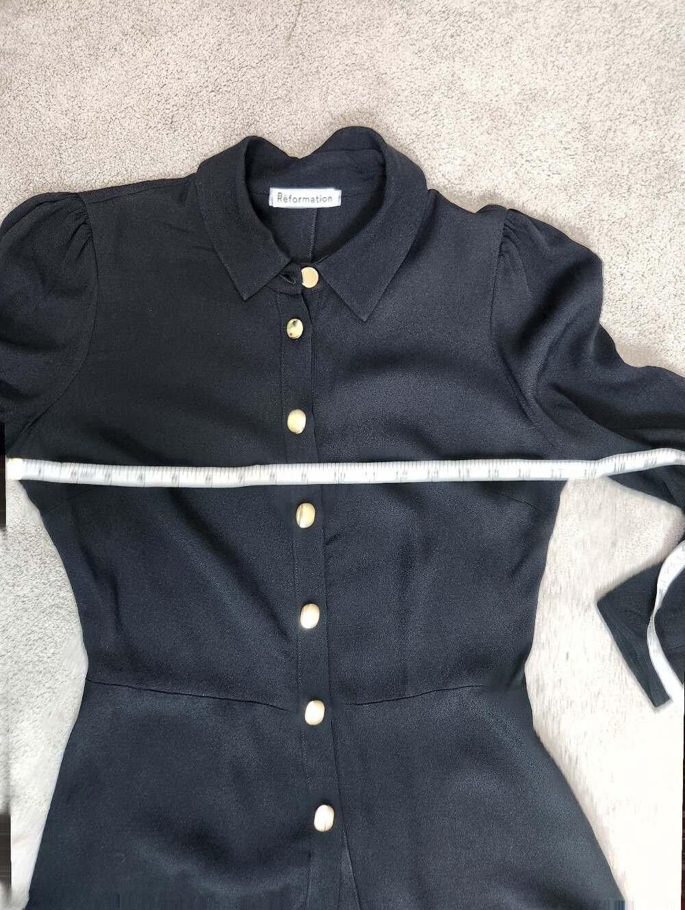Reformation Hugh Long Sleeve Shirt Dress Preppy Dark Academia Size 6 Office Prep - Picture 8 of 14